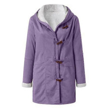 (3XL, Purple) Winter Coats For Women Fleece Lined Jackets Warm Button Down Sherpa Wool Hooded