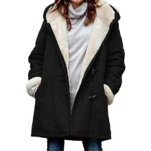 (XL, Green) Winter Coats For Women Fleece Lined Jackets Warm Button Down Sherpa Wool Hooded