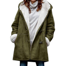 (XL, Grey) Winter Coats For Women Fleece Lined Jackets Warm Button Down Sherpa Wool Hooded
