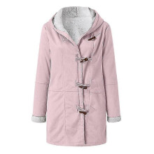 (5XL, Pink) Winter Coats For Women Fleece Lined Jackets Warm Button Down Sherpa Wool Hooded