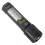 (Black)Zoomable Waterproof Torchlight Portable LED Flashlight with Side Cobs Light 6 Lighting Modes Rechargeable Pocket Torches 1