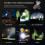 (Red) Zoomable Waterproof Torchlight Portable LED Flashlight with Side Cobs Light 6 Lighting Modes Rechargeable Pocket Torches 4