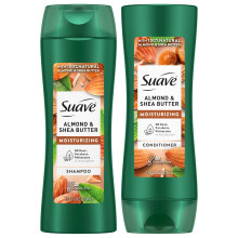 Suave Shampoo en Conditioner Set Amandel- en Sheaboter - Hydraterende Shampoo & Conditioner Behandeling voor droog haar Geurend 12,6 Oz Ea (set van 2