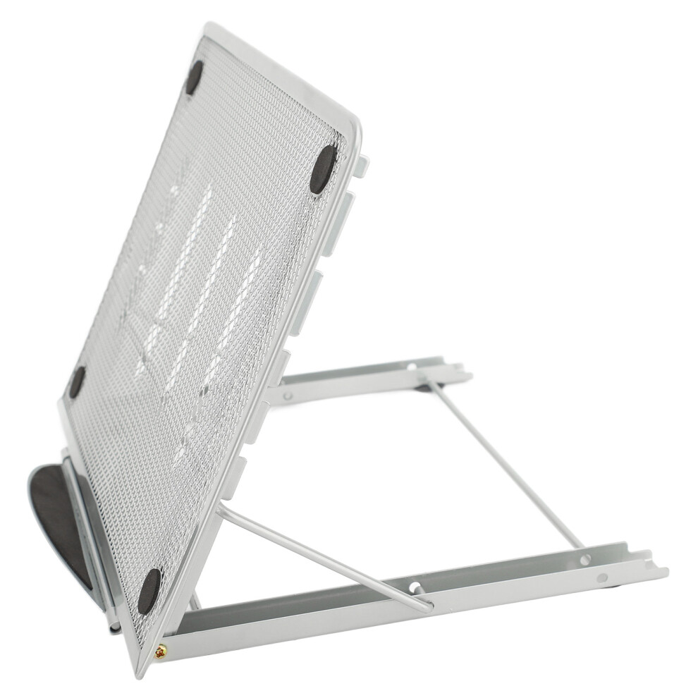 Laptop Stand Desk Adjustable Foldable Ventilated Tablet Computer Holder Universal Lightweight Ergonomic Cooling Silver 8491313557381