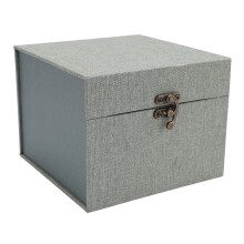 Aufbewahrungsbox für Puppenköpfe mit stoßfestem Schaumstoff – geeignet für Puppenköpfe von 16–16,5 cm – grau-grün