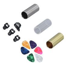 Schraubenbinder Set aus Edelstahl, Acryl und Messing für Gitarre mit Finger-Pick, 6 cm