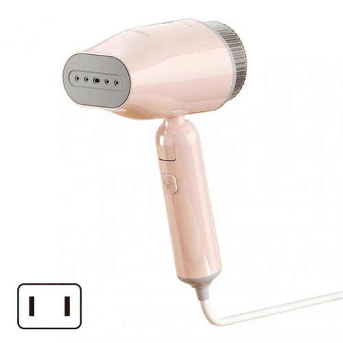 (US plug, Pink) Handheld Hanging Ironing Machine Portable Folding Ironing Machine Mini Small Steams Brush
