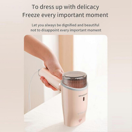(US plug, Pink) Handheld Hanging Ironing Machine Portable Folding Ironing Machine Mini Small Steams Brush 1