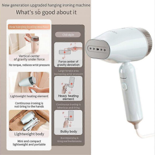 (US plug, Pink) Handheld Hanging Ironing Machine Portable Folding Ironing Machine Mini Small Steams Brush 2