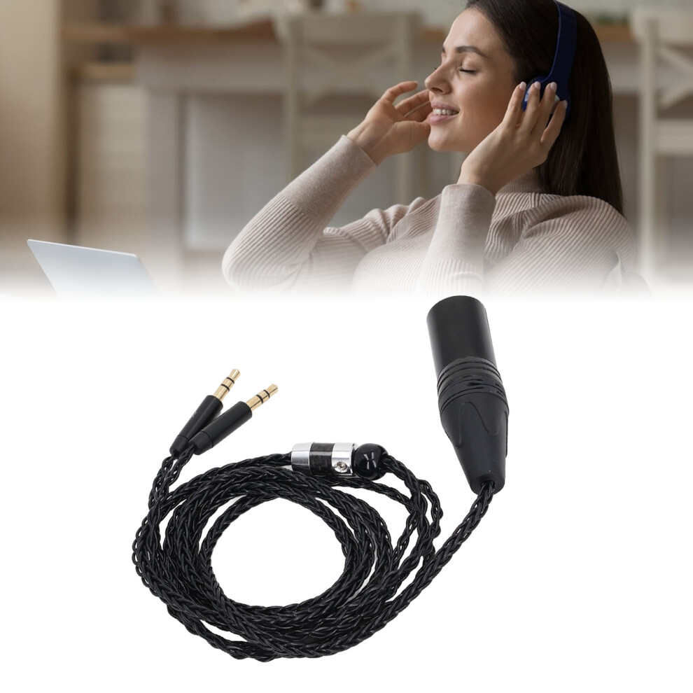 Headphone Upgrade Replacement Cable 8 Core Plated 4 Pin Xlr Headphone Cable For Ah D600 Ah D7200 For Beyerdynamic T1 T5 T5p 4.1Ft Silver 8141313559549