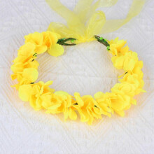 (3) Rape Flower Simulated Garland Headpiece Woman\'s Cloth Flower Hair Hoop for Bridesmaid Wedding Dating