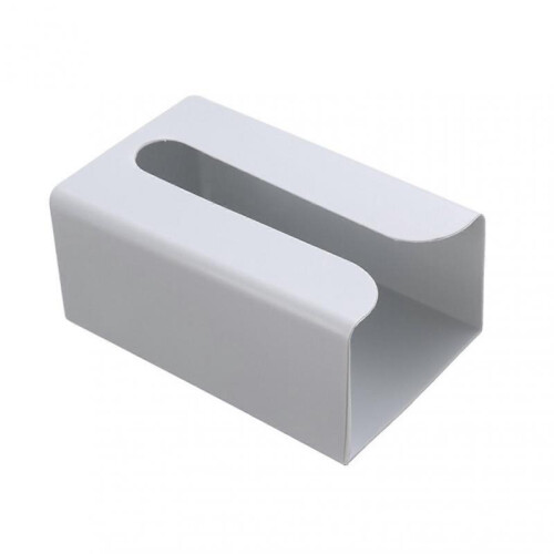 (Large Size,Grey)Wall Mount Simple Tissue Holder Punch-free Multifunctional Tissue Storage Box