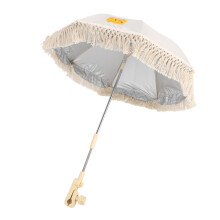 Baby Parasol Flexible Angle Adjustment Bohemian Style Stroller Sun Protection Shade Umbrella with Holder Clip Clamp Tiger