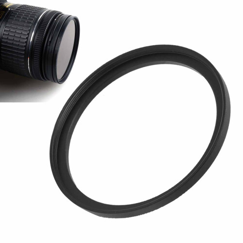 Schwarzes Aluminium 55-58 mm Step-Up-Filter-Adapterring