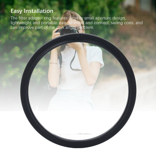 Schwarzes Aluminium 55-58 mm Step-Up-Filter-Adapterring 2