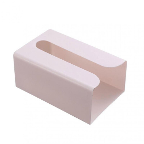 (Large Size,Apricot)Wall Mount Simple Tissue Holder Punch-free Multifunctional Tissue Storage Box
