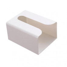(Small Size,White)Wall Mount Simple Tissue Holder Punch-free Multifunctional Tissue Storage Box