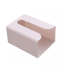 (Small Size,Apricot)Wall Mount Simple Tissue Holder Punch-free Multifunctional Tissue Storage Box