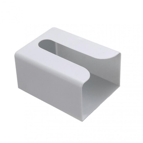 (Small Size,Grey)Wall Mount Simple Tissue Holder Punch-free Multifunctional Tissue Storage Box