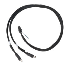 8i to Oculink SFF 8611 4i Cable PCIe 5.0 32GT/s for MCIO X8 to 2 SFF 8611 Cord for Server Data Center 19.7in