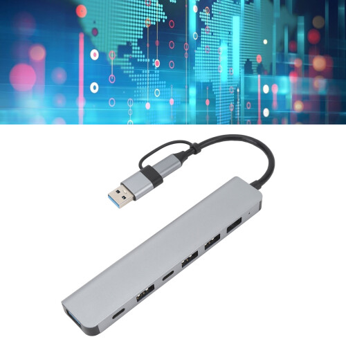 Modell USB-C Hub, 7-Port, 17cm Kabel, Silber