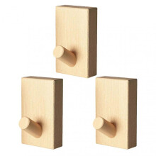 (3pc, Beech) Wooden Wall Hook Heavy Duty Door Coat Hook Multifunctional Hat Hanger for Home