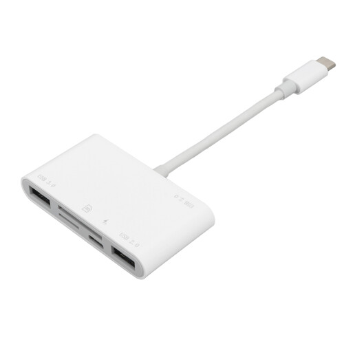 6-in-1 Speicherkartenleser USB-C, 9 cm Kabel, USB 3.0