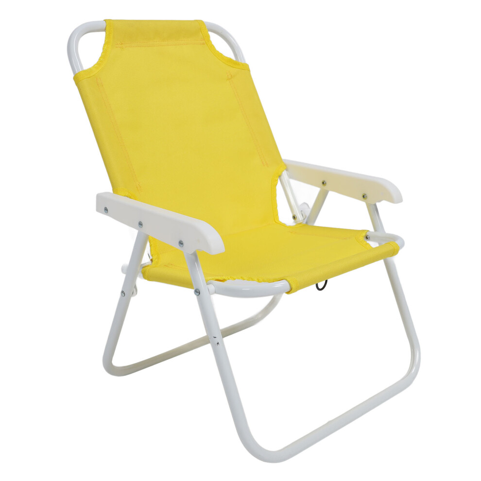 Children Beach Chair Folding Portable Camping Chairs Outdoor Lawn Sand Chair with Umbrella for Picnics Vacations Parties Yellow-image-OPC-PHQ9BFF-NEW