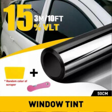 (15 Percent Black) 3 Meters Window Roll Uncut Tint Film 1 Roll 50cmx3m 1/5/15/25/35/50% Window Film for Home Car Office