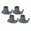 4 Stk Walker Glide Skis Gummi 8x5cm grau 2.8cm 15