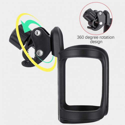 (2 Pack) Universal 360 Beverage Cup Holder for Baby Strollers Scooter Portable Space Saving Drink Bottle Cage 2