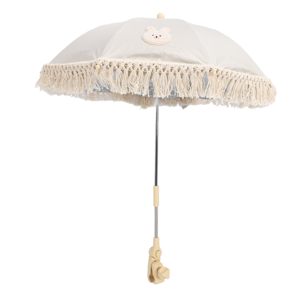 Baby Parasol Tassel Stroller Universal Outdoor Fringe Ultraviolet Proof Children Umbrella Rabbit Pattern