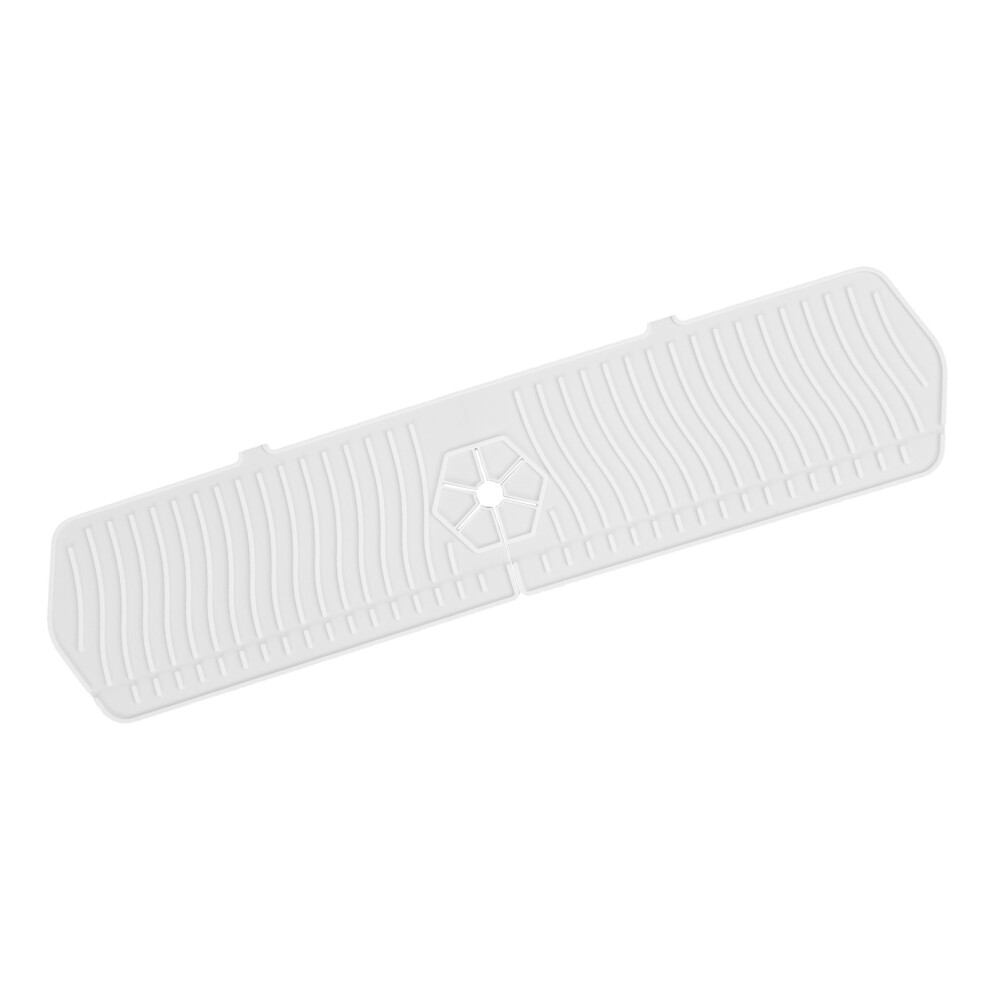 Sink Splash Guard Antislip Versatile Soft Silicone Faucet Handle Water Catcher Pads For Kitchen Bathroom 61 X 14.8Cm White 5051313568003