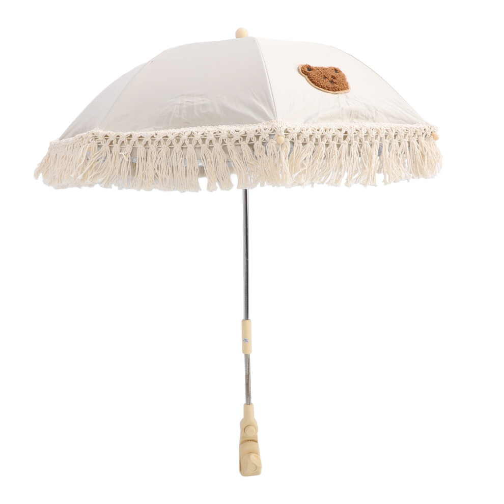 Baby Parasol Tassel Stroller Universal Outdoor Fringe Ultraviolet Proof Children Umbrella Bear Pattern