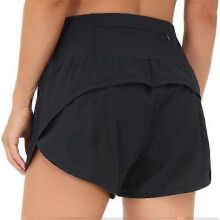 (X-Small, Black) Womens High Waisted Running Shorts Quick Dry Athletic Workout Shorts with Mesh Liner Zipper Pockets