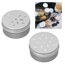 10PCS Dog Scent Training Boxes with 10 Soft Magnetic Stickers Hollow Hole Cover Aluminum Dog Nose Work Container
