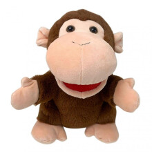 (Monkey)Kawaii Animals Plush Toys Hand Puppet Realistic Stuffed Doll Creative Cute Simulation Stuffed Toy for Kids Birthday