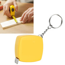 1 m gelbes Stahlmaßband, Schlüsselanhänger, 12,5 mm