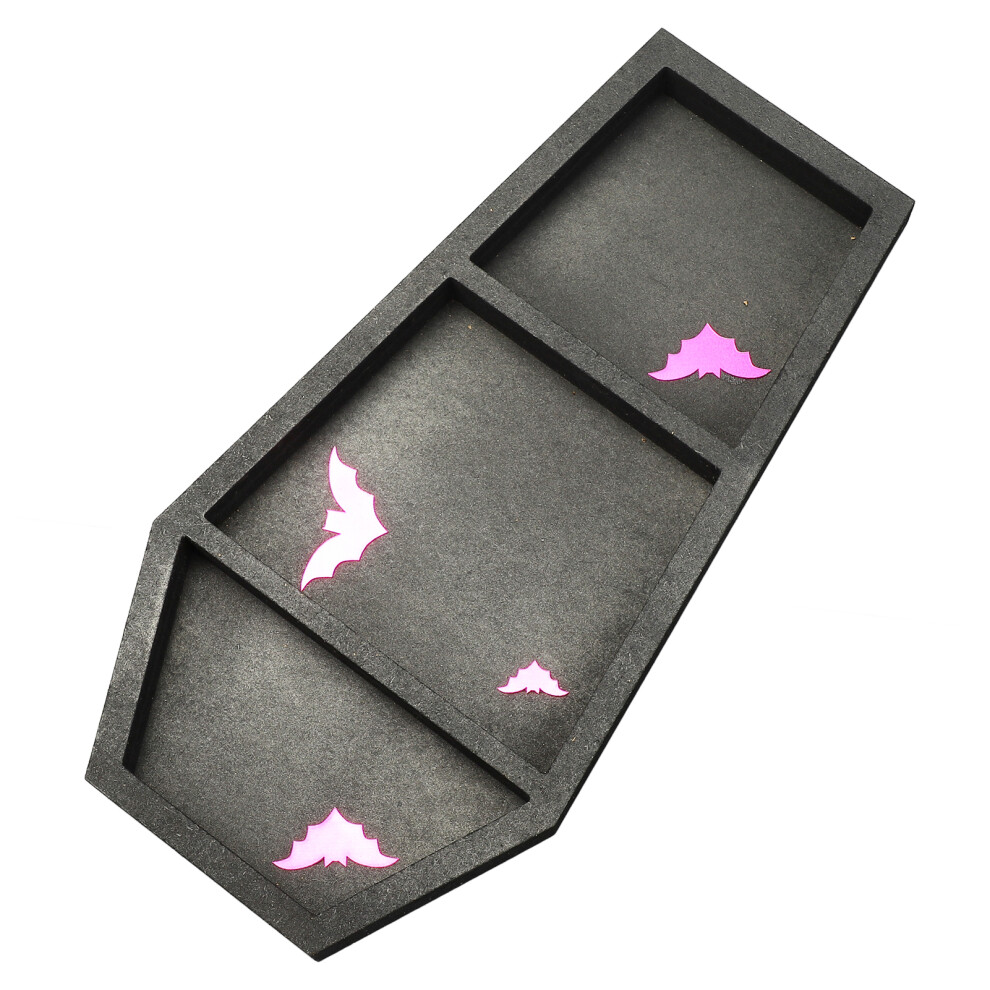 Room Decor Coffin Shelf With 4 Bat Patches Wooden Floating Storage Display Shelf For Wall And Table Top 7691313571870