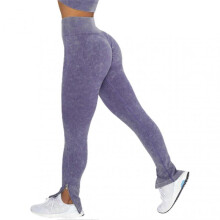 (M, Violet) Women's High Waist Scrunch Butt Lifting Seamless Leggings for Workout Yoga Gym