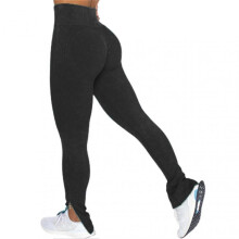 (L, Black) Women's High Waist Scrunch Butt Lifting Seamless Leggings for Workout Yoga Gym