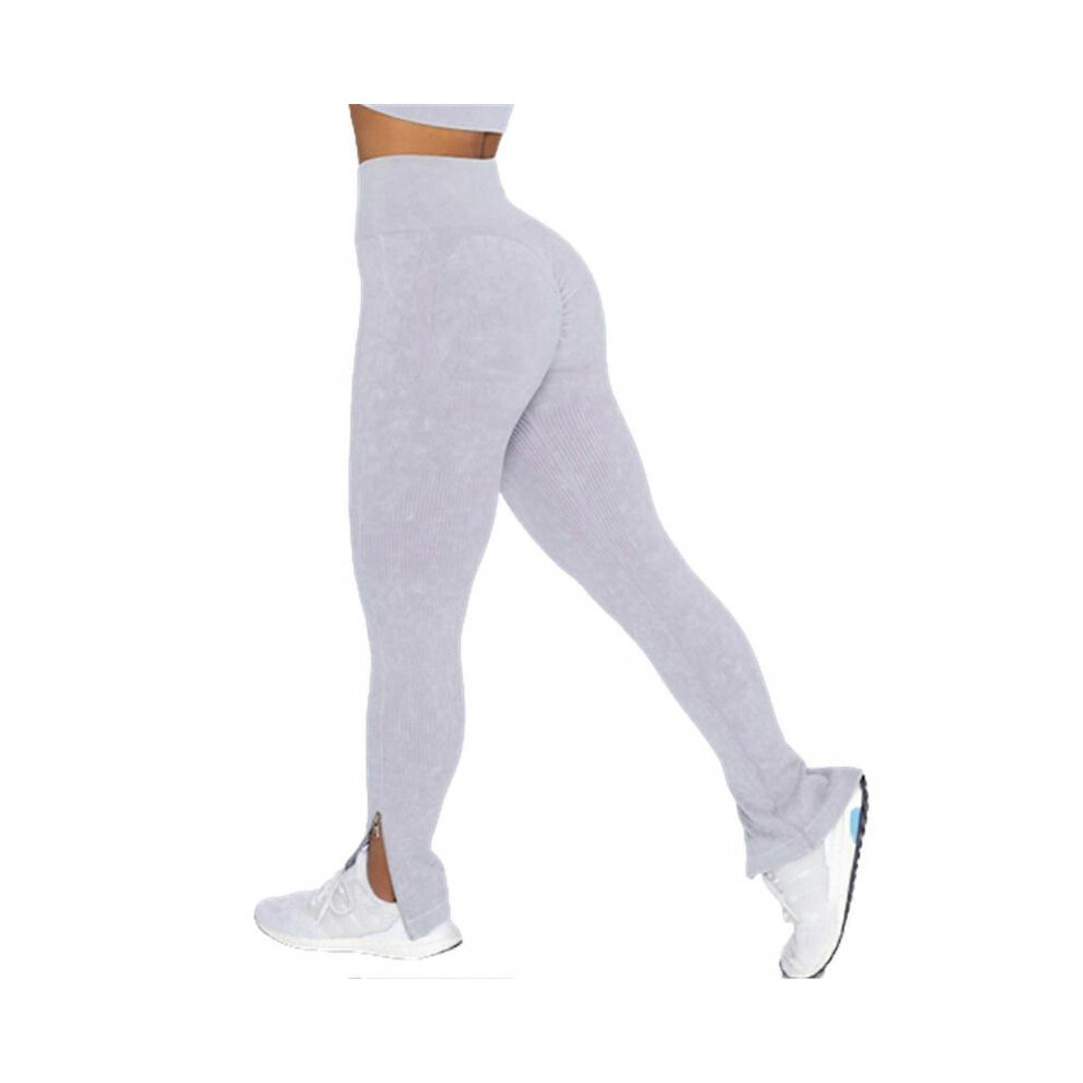 (L,Lavender)Women's High Waist Scrunch Butt Lifting Seamless Leggings for Workout Yoga Gym