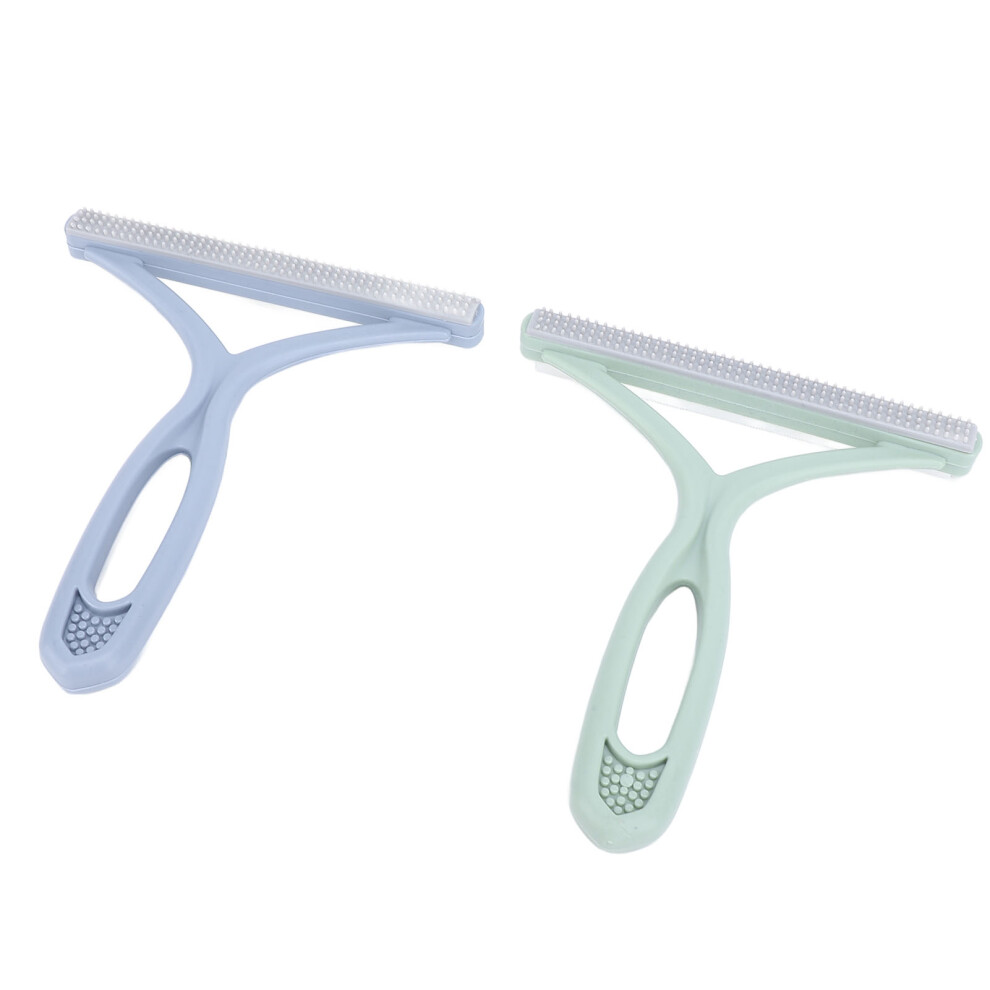 2pcs Pet Hair Removal Tool Plastic Manual Reusable Fabric Lint Hair Remover for Rugs Carpet Pet Blue Green-image-OPC-PHQ9CST-NEW