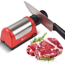 2 Stage Electric Knife Sharpener for Kitchen Knives Ceramic Knives with 600/1000 Grit Sharpening Stone and Replaceable Sharpening Head Port