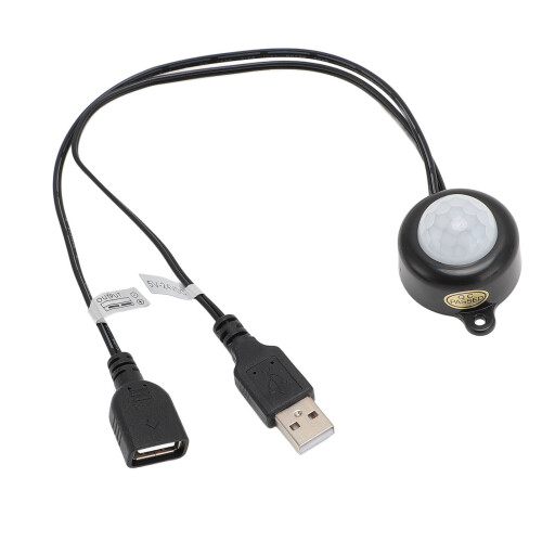 PIR-Bewegungssensor USB-Schnittstelle 2A DC5-24V Schwarz