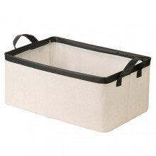 (Black) Fabric Storage Bins Organizer With Handles Shelf Baskets for Storing Lingerie Undies Ties