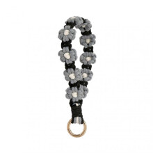 (Gray)Bohemian Style Boho Keychain Sturdy Wrist Lanyard Bracelet Key Fob Strap for Car Keychain Bag Pendant