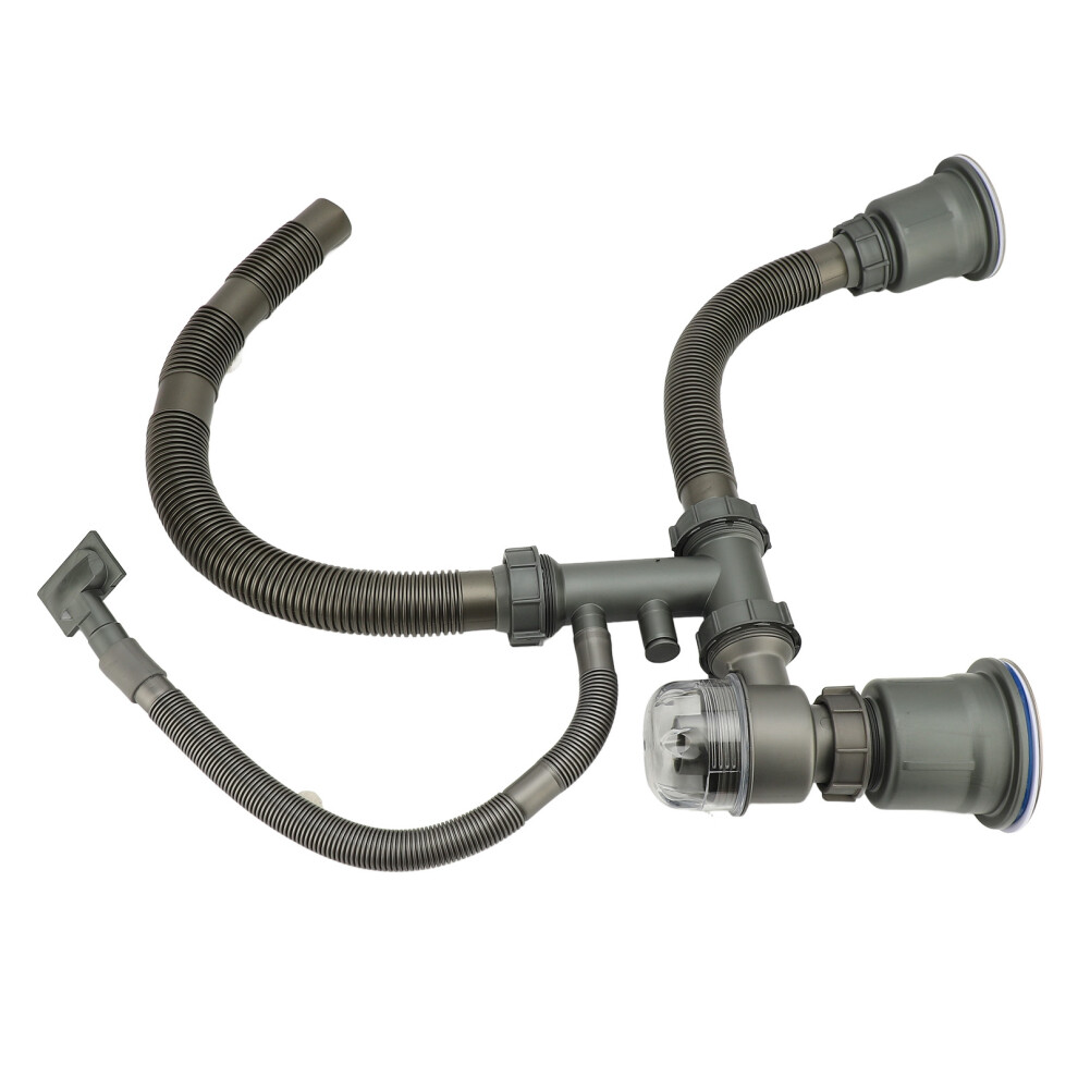 Kitchen Sink Drain Kit Odor Proof Thicken High Temperature Resistant Double Bowl Sink Drain Pipe Kit for Home-image-OPC-PHQ9D7X-NEW