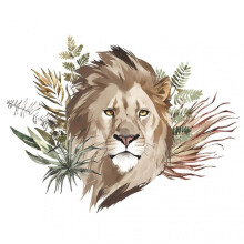 Plant with Lion Head Wall Decals Self-Adhesive Wall Stickers for Birthday Gifts New Year\'s Gifts
