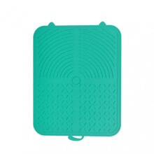 (Green) Pet Compartment Licking Plate Reusable Silicone Slowing Eating Bowl for Dog